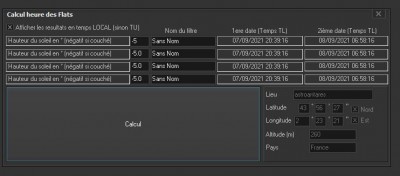 fonction calcul des flats