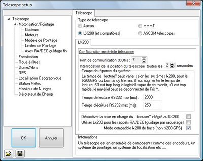 paramétrage Prism pour connexion Gemini