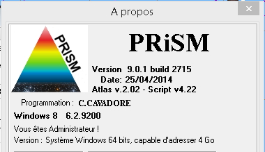 A propos de ma version de PRISM