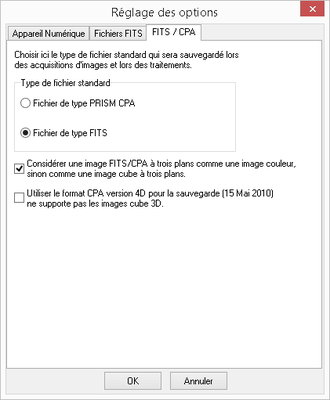 Option de réglage de l'extension de fichier par défaut