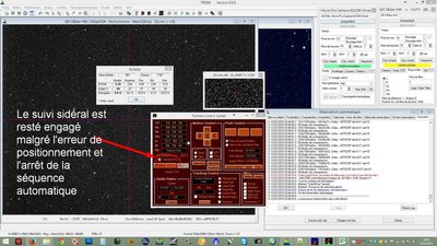 Suivi sidéral en cours malgré la génération d'une erreur par le module OBS-AUTO