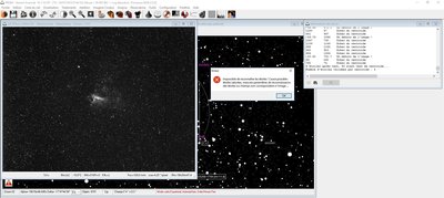 Le résultat en erreur de l'astrométrie sur l'image inversée