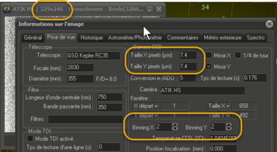 Taille correcte des pixels de la Titan depuis PRiSM.