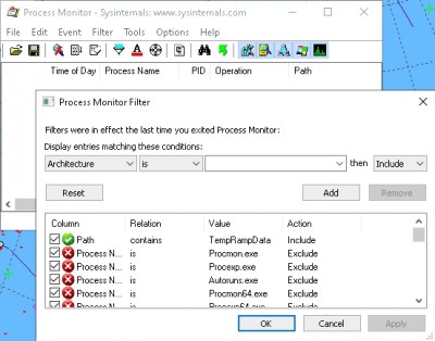 Configuration de Procmon64